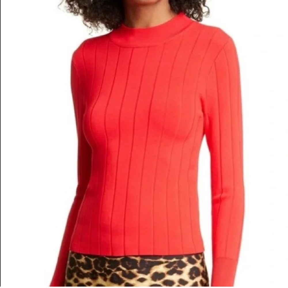 A.L.C. Sweater Alcl Koko Ribbed Mock Neck In Red Sweater